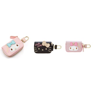♥小玫瑰日本精品♥ Hello Kitty 美樂蒂 皮質拉鍊鑰匙包 遙控鑰匙包 汽車用品 車用遙控器收納包 ~ 8