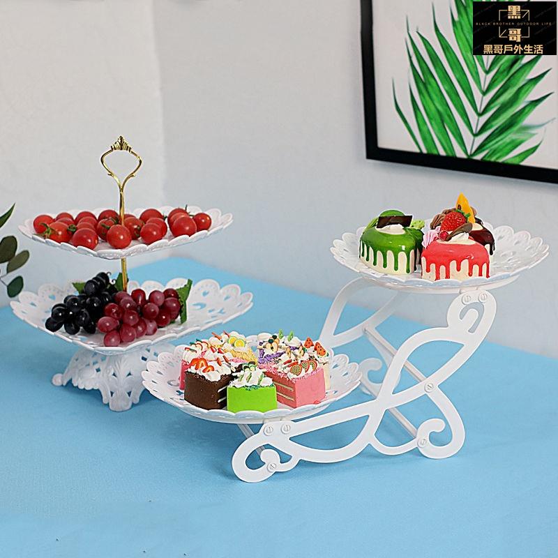 糖果盤 零食盤 水果盤 托盤 點心盤 水果盤 盤子 甜品盤 歐式多層水果盤創意三層蛋糕架干果籃零食盤糖盤多功能家用甜品臺
