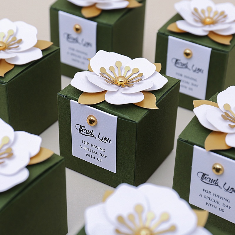 歐式風 立體花造型 喜糖盒 包裝方盒 餅乾包裝盒  試吃盒 伴手禮禮盒 婚禮包裝 禮盒包裝盒