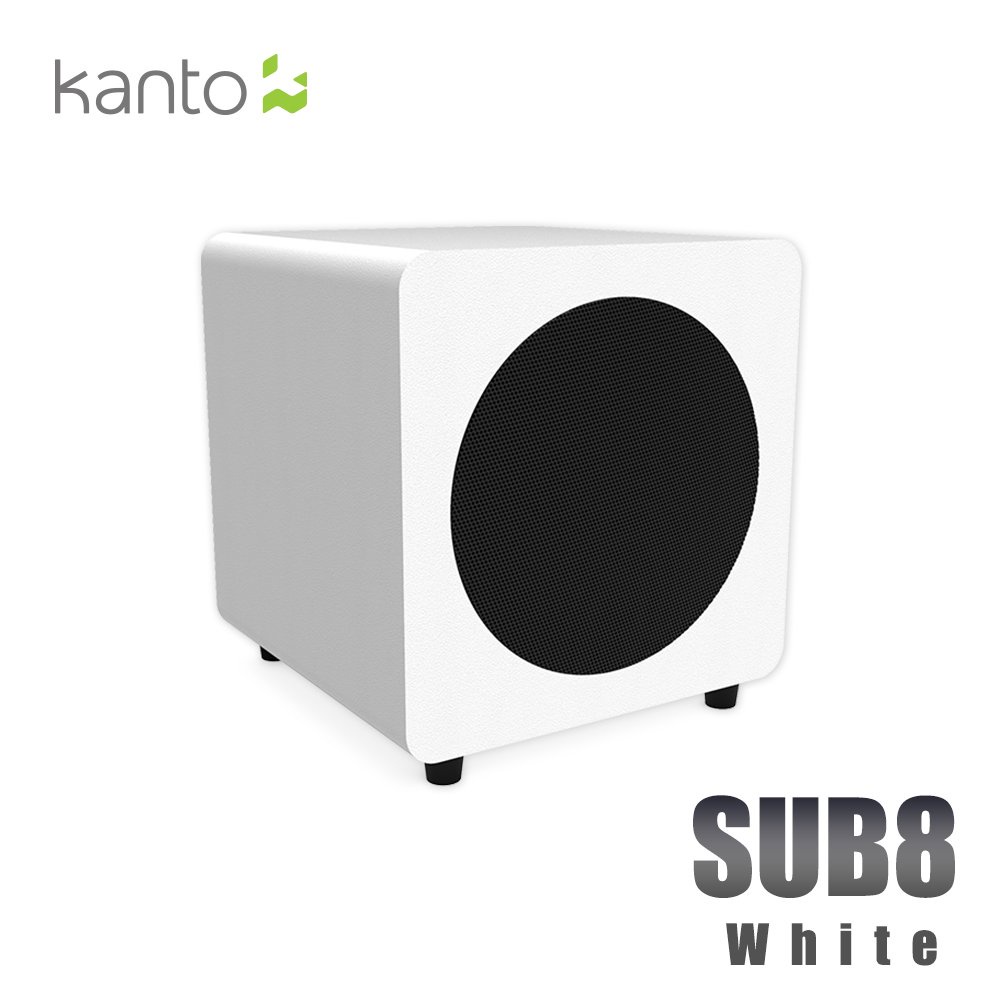 【風雅小舖】【Kanto SUB8 重低音喇叭-白色款】RCA輸入/可接主動式喇叭、綜合擴大機、多通道接收器