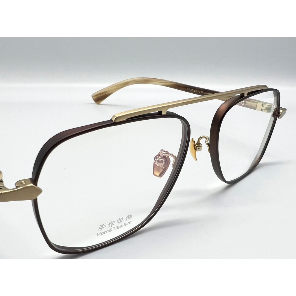 🐑天然羊角🐑[檸檬眼鏡] STEELER 1555 獨特紋路 側邊加厚中高度數最愛 輕量舒適