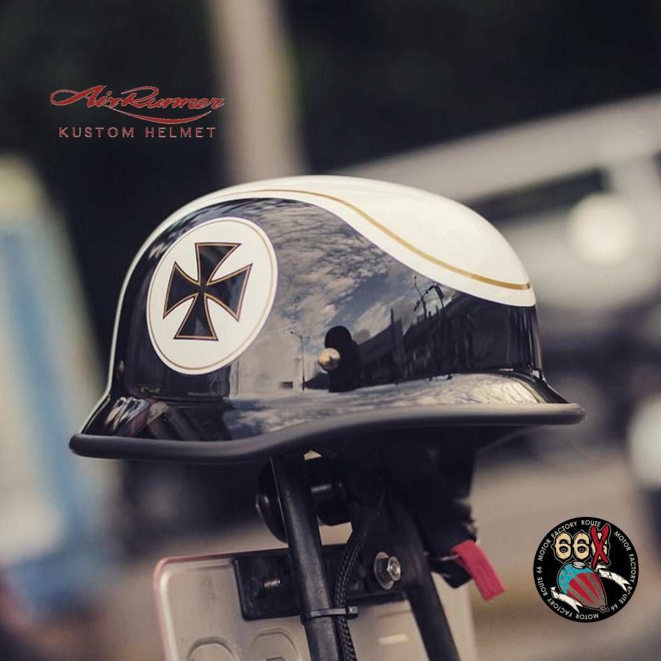 《美式工廠》台灣 AirRunner　德軍 鋼盔 安全帽 普魯士 鐵十字　黑/白