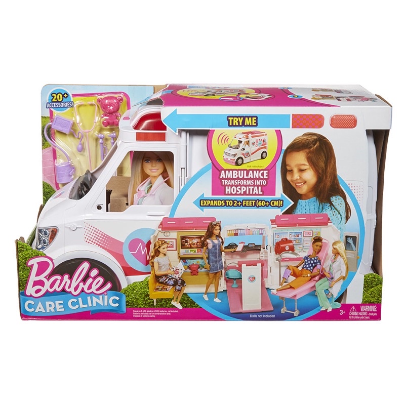 全新 Barbie 芭比 救護車診所 禮盒 救護車 洋娃娃 娃娃 玩具 扮家家酒 （不含娃娃）