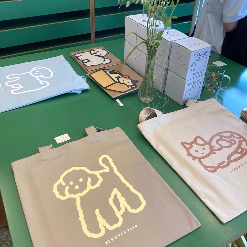 韓國設計師 可愛動物 插畫帆布袋🐶