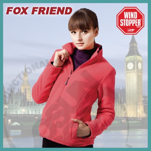 【Fox Friend】女款WINDSTOPPER完全防風外套.保暖刷毛外套/防潑.吸濕 排汗 透氣 保暖_粉桃_728