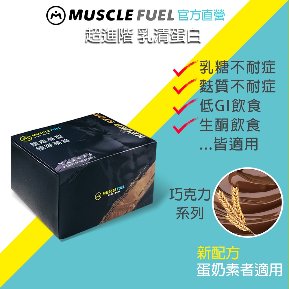 【Muscle Fuel】超進階乳清蛋白 巧克力系列 20入禮盒｜天然無化學味｜乳糖不耐 低GI 生酮飲食 適用 官方店