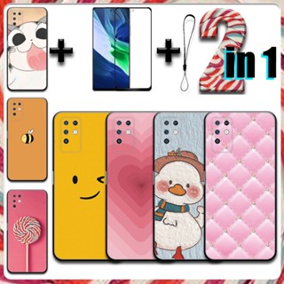 2 合 1 適用於 Infinix Note 10 11i 保護殼,帶鋼化玻璃陶瓷螢幕保護膜,適用於女孩
