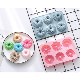 附發票(201)DIY樂樂 6連天使蛋糕手工皂模具 手工皂模 巧克力模具 巧克力模型 矽膠模 矽膠模具 果凍模 蛋糕模