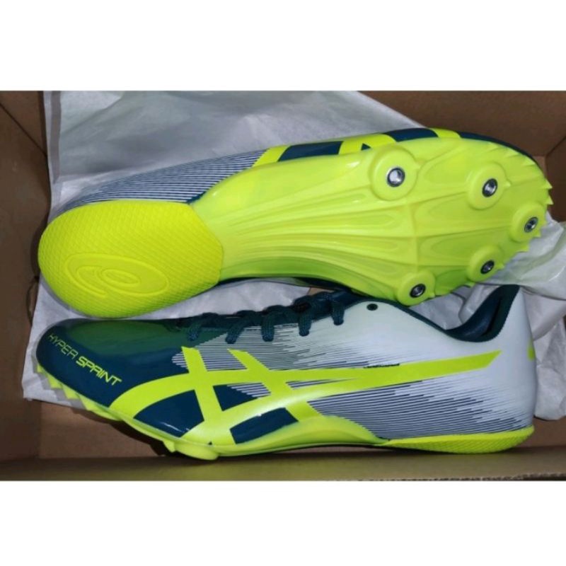 ASICS亞瑟士HYPERSPRINT 7短距離田徑釘鞋1091A015-300白綠*尺寸詢問