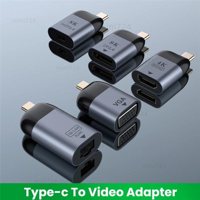 台灣發出🔥優選商品 Type-c 轉 HDMI / DP / mDP / VGA / 千兆 RJ4 5 適配器 4K @