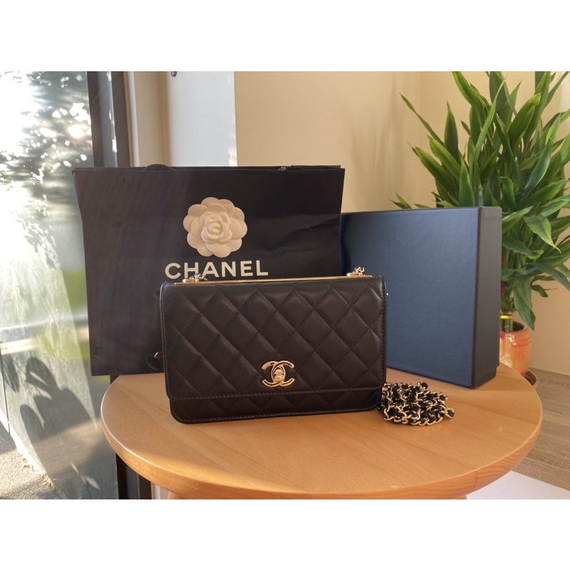 Chanel Trendy CC WOC （95新）（台灣購證/淡金扣）全配