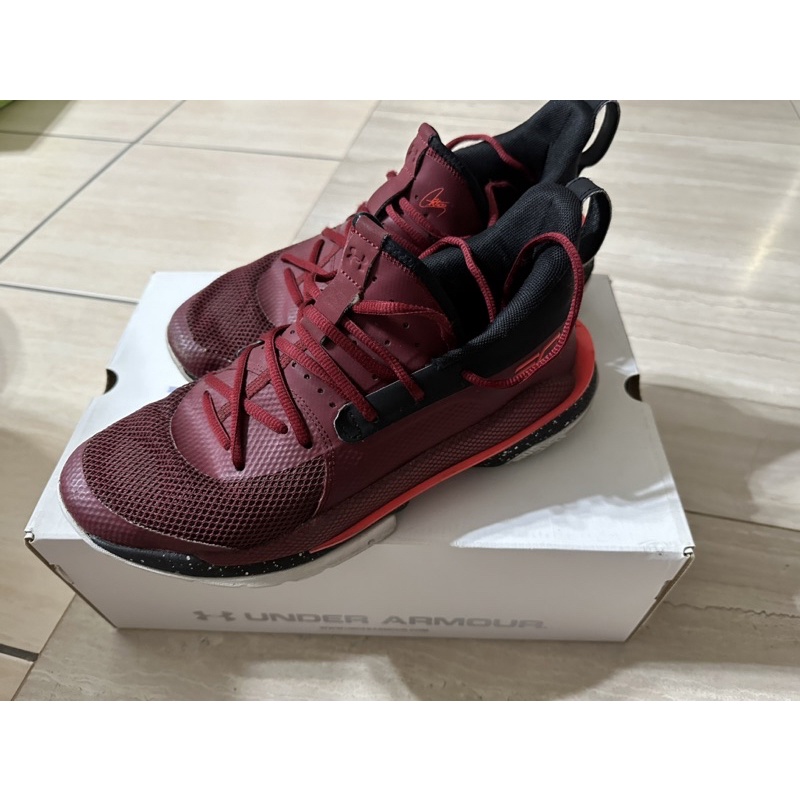 UA 安德瑪 柯瑞七代 Curry7 籃球鞋 紅色 US8.5號 26.5公分 中古品