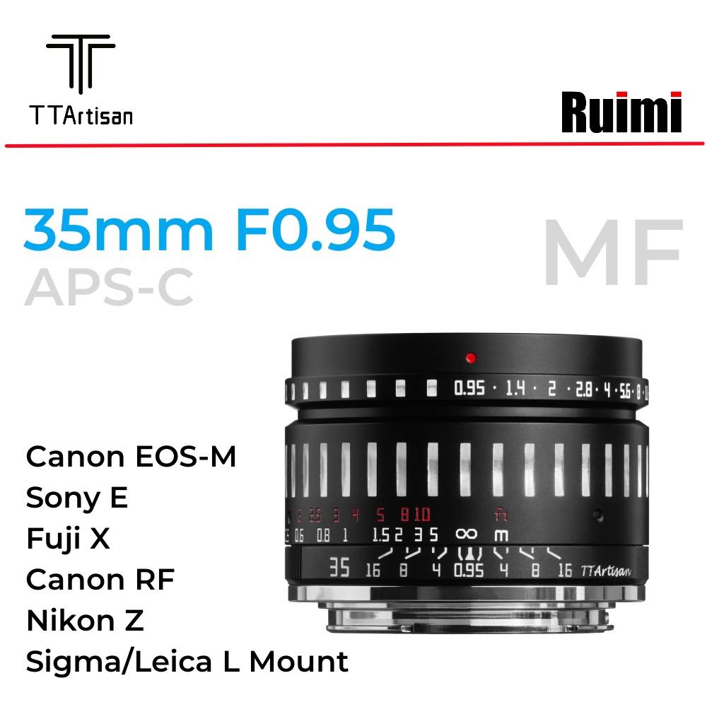【新品免運】銘匠光學TTArtisan 35mm F0.95 APS-C 手動對焦大光圈鏡頭 適用於佳能尼康微單相機
