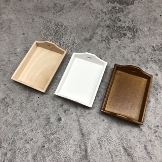 微縮模擬木質託盤餐盤 Ob11烘焙麵包場景模型 森林家族 拍照道具 袖珍小物 裝飾品擺件