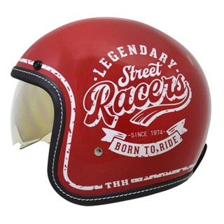 THH T-383A Racers 紅色 內墨鏡 復古帽 四分之三帽 安全帽《遠古騎士》