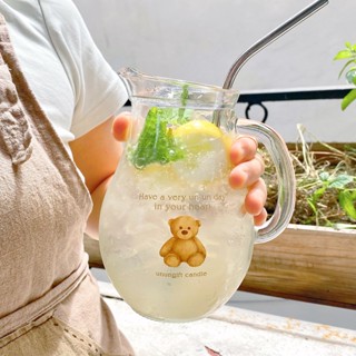 ♡臺灣現貨免運♡玻璃壺/冷飲壺/牛奶壺/點我有禮/小熊牛奶壺/飲料壺/酒壺/泰迪熊/可愛早餐壺♡飛飛家居♡