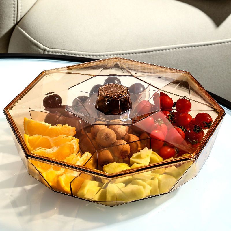 【漂亮 果盤】果盒 創意透明多層迭加水果盤 客廳塑膠果籃歐式家用茶几桌面糖果乾果盆