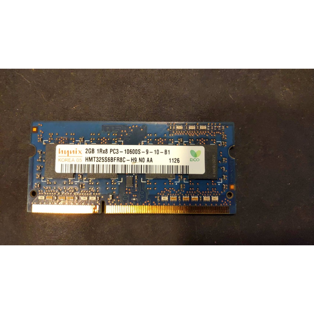 hynix海力士 2GB 1Rx8 PC3-10600S-9-10-B1 筆電記憶體