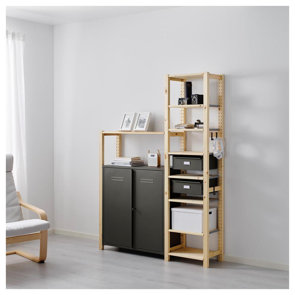 絕版品/北歐工業風格IKEA宜家IVAR實心松木門櫃收納組合/層架組/179x134x30/二手八成新/一組特$5800