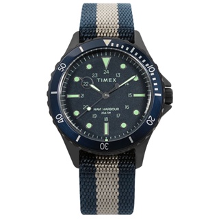TIMEX 天美時 / 經典系列 復古潮流 防水100米 尼龍手錶 藍x黑框 / TXTW2U90100 / 41mm