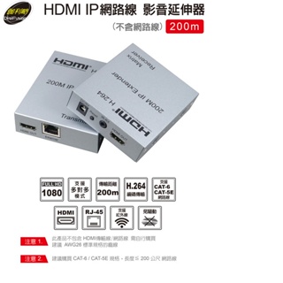 伽利略 HDMI IP 網路線 影音延伸器 200m (不含網路線) HDR4200
