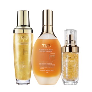 【TRUU童】淨荳緊潤組（黃金泡泡面膜120ml+76酵母胺基酸潔顏露150g+黃金勝肽賦活精華45ml）【王凱推薦】