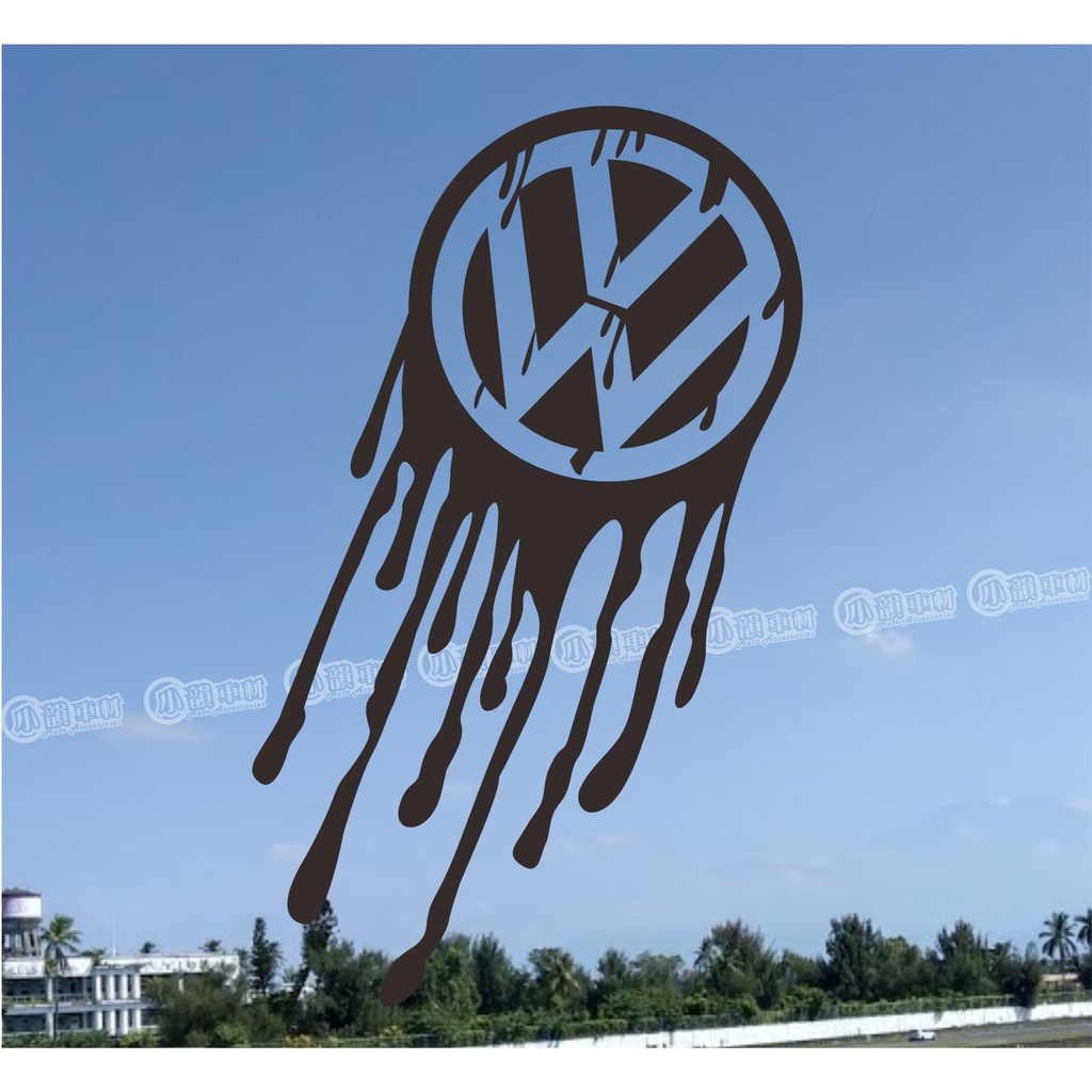 【小韻車材】福斯 VW GTI POLO  融化 流血 地瓜 汽車改裝 貼紙  JDM  汽車改裝 車貼 防水貼紙