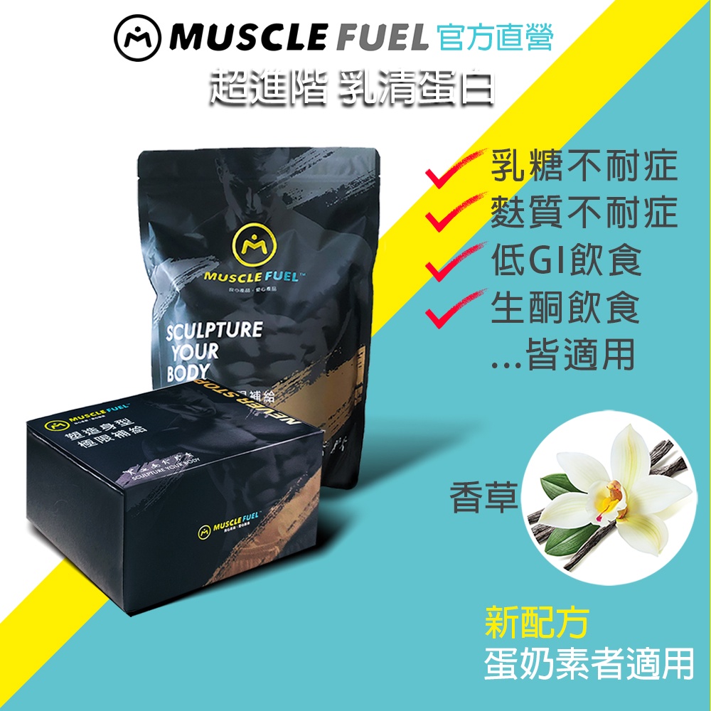 【Muscle Fuel】超進階乳清蛋白 香草｜天然無化學味｜乳糖不耐 低GI 生酮飲食 適用 官方店