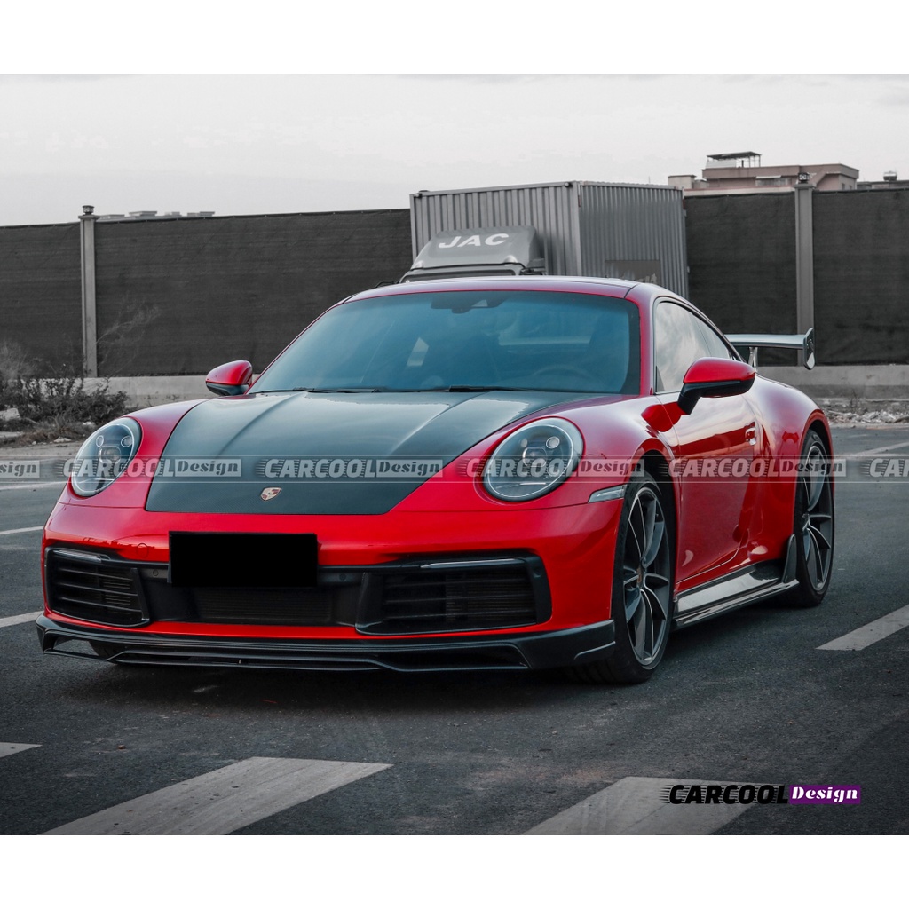 【乾碳】適用Porsche保時捷 911 carrera 升級乾式碳纖維TechArt款全套包圍（前下巴側裙後下巴）