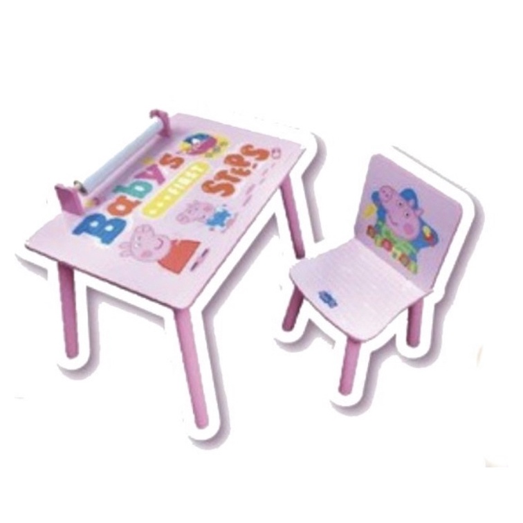 佩佩豬 繪圖書桌椅組 粉紅