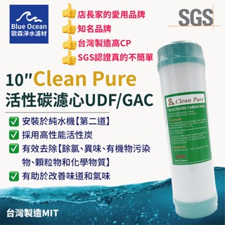【blueocean歐森】綠蓋cleanpure UDF/GAC/10"活性碳濾心濾芯/SGS認證
