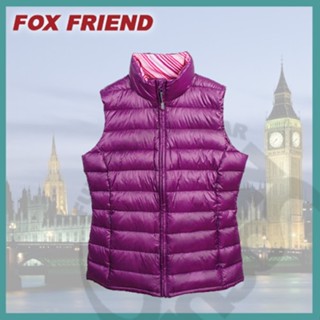 【Fox Friend】新上市 超輕羽絨背心 女款 / 輕薄有型.保暖不臃腫.保暖性佳 紫色 0162