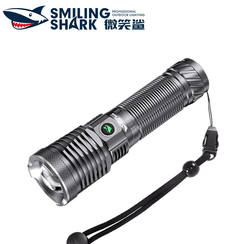 微笑鯊正品 SD5215 P100 Led手電筒強光超亮26650 USB充電戶外便攜變焦登山露營釣魚家用應急照明耐用