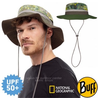 【西班牙 BUFF】國家地理頻道-高防曬 Booney Hat 抗UV可收納圓盤帽 防曬遮陽帽 綠色秘林 125380