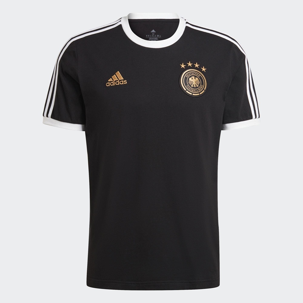 adidas 男款上衣 短袖 世界盃 德國 Germany 德國隊徽  黑色-HF4065
