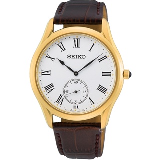 SEIKO SK037 精工 CS系列 羅馬數字小秒針時尚腕錶-39mm/金(6G28-01A0G/SRK050P1)