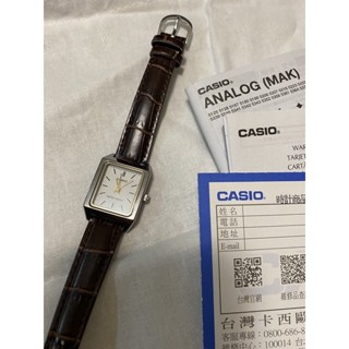 轉賣臺灣CASIO原廠公司貨 石英錶 LTP-V007 棕皮帶