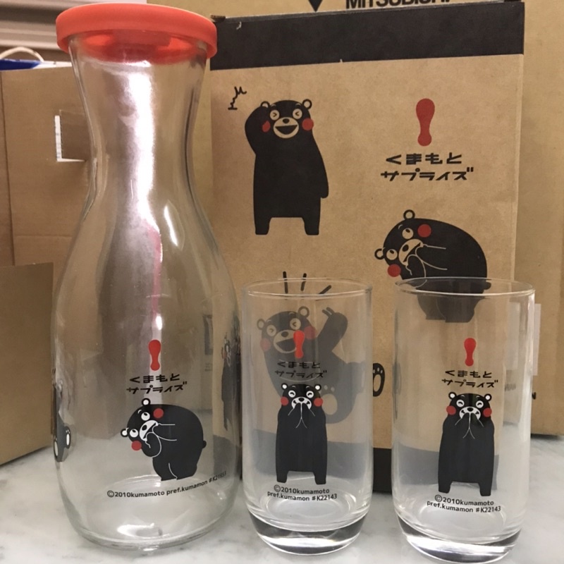 熊本熊 KUMAMON 玻璃壺杯組 玻璃杯 水壺 禮物