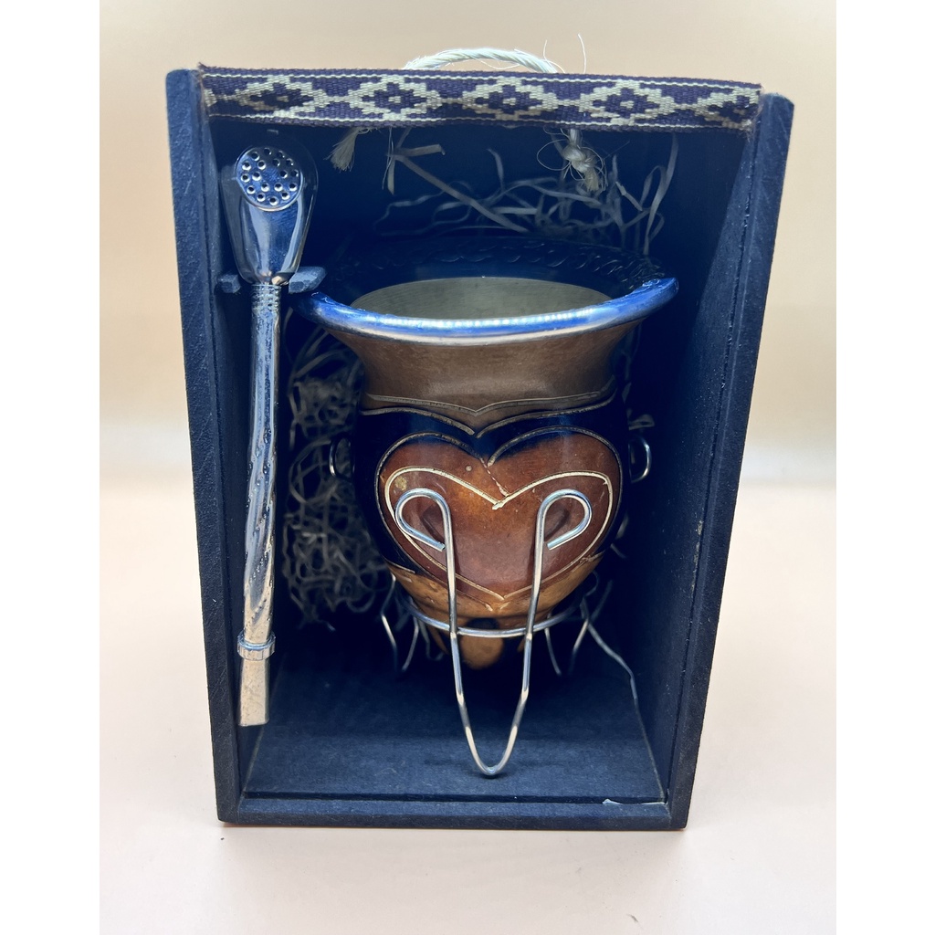 高級瑪黛茶杯／馬黛茶杯~~附禮盒～～百分之百阿根廷原裝進口--#236-2