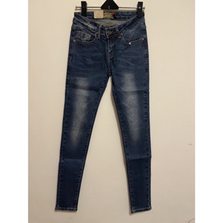 【19512】Jeans Cool 牛仔長褲 長褲 深藍 九分窄管鉛筆褲 流行時尚 修身翹臀 深復古色系 刷色