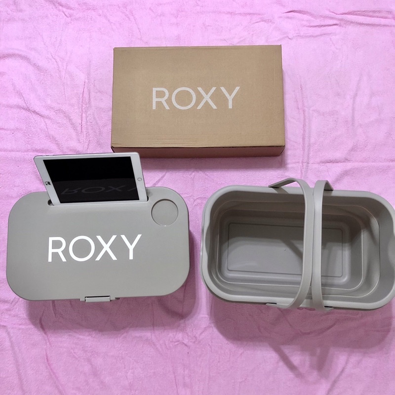 全新封膜未拆 專櫃 ROXY 戶外折疊野餐籃 收納野餐盒 百貨公司品牌 名牌 郊遊活動遊戲禮物菜籃買菜水桶箱子手提籃