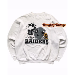 NFL古著 1990s 美國製 美式足球 突擊者隊 史努比聯名衛衣 Vintage Raiders Sweatshirt