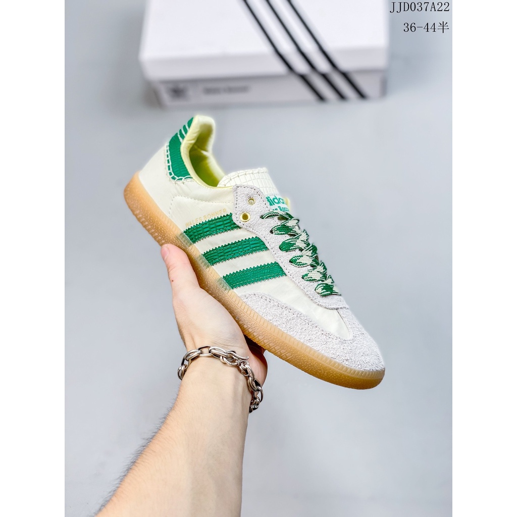 愛迪達 Wales Bonner x adidas Samba Classic 復古運動鞋“米色綠色”GY4344 36