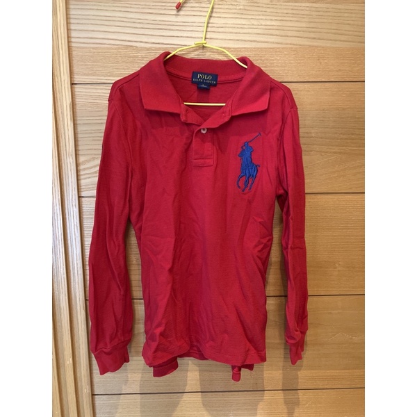二手POLO Ralph Lauren ♥️紅色大馬長袖POLO衫6號