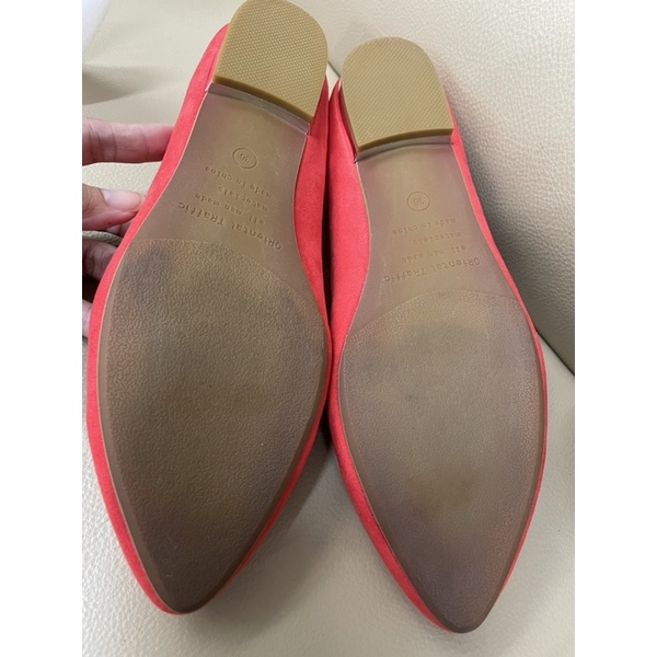 Image of 全新 WA ORiental TRaffic 橘紅色 低跟鞋 金屬跟 尖頭鞋 36號 23cm 女鞋 #4