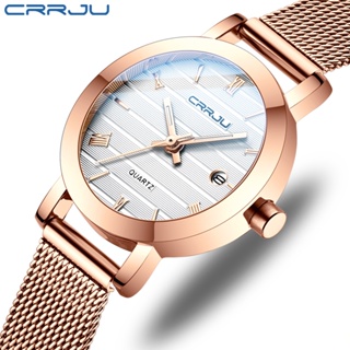 Crrju 女士手錶原創品牌多功能錶盤時尚商務模擬石英不銹鋼防水 2176 X