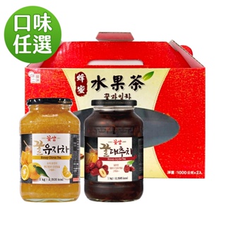 【韓味不二】韓國花泉 傳統茶禮盒1kg x 2入 口味任選 (柚子/紅棗/薑母/蘋果/檸檬茶)