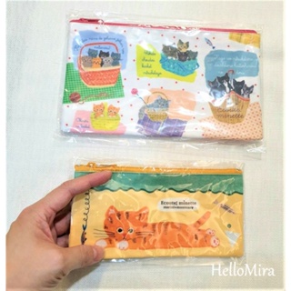 現貨【HelloMira】日本Ecoute貓咪筆袋/口罩抗菌收納袋 小物收納包 鉛筆盒 抗菌小物 可愛貓咪圖案 禮物