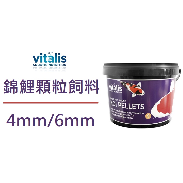 [魚樂福水族] 英國 Vitalis 錦鯉顆粒飼料 4mm/6mm 緩沈性 3.5kg 大包裝 錦鯉顆粒 錦鯉飼料