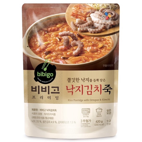 《韓妹子韓國代購》預購 韓版 必品閣系列 （Cj Bibigo）章魚泡菜粥 420g